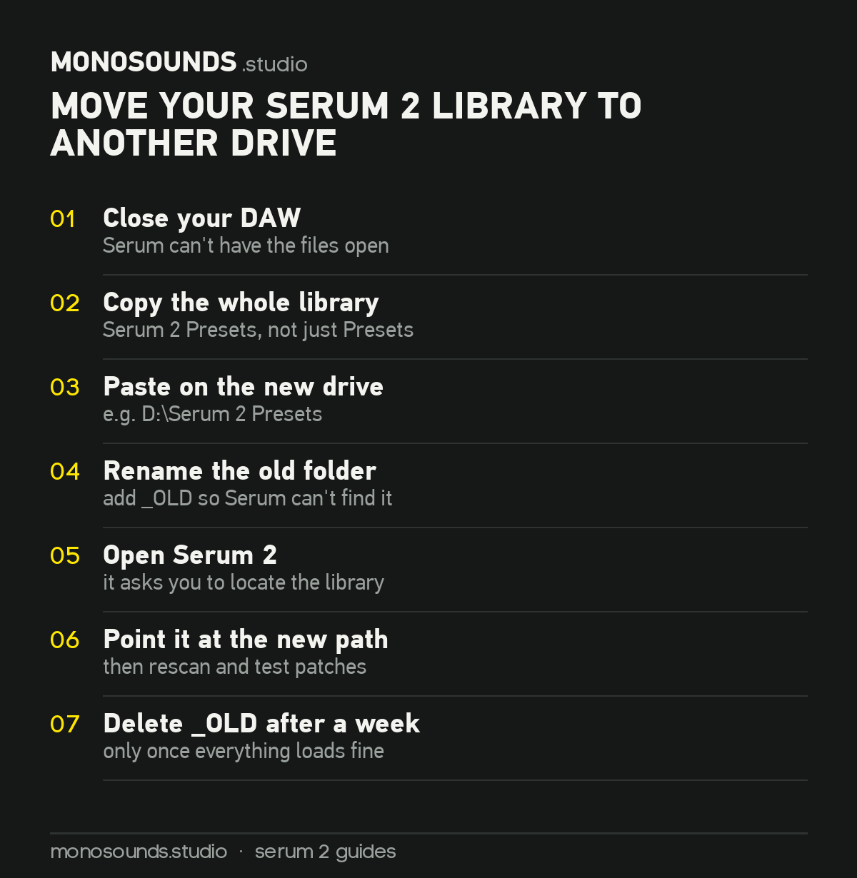 Move Your Serum 2 Library to Another Drive