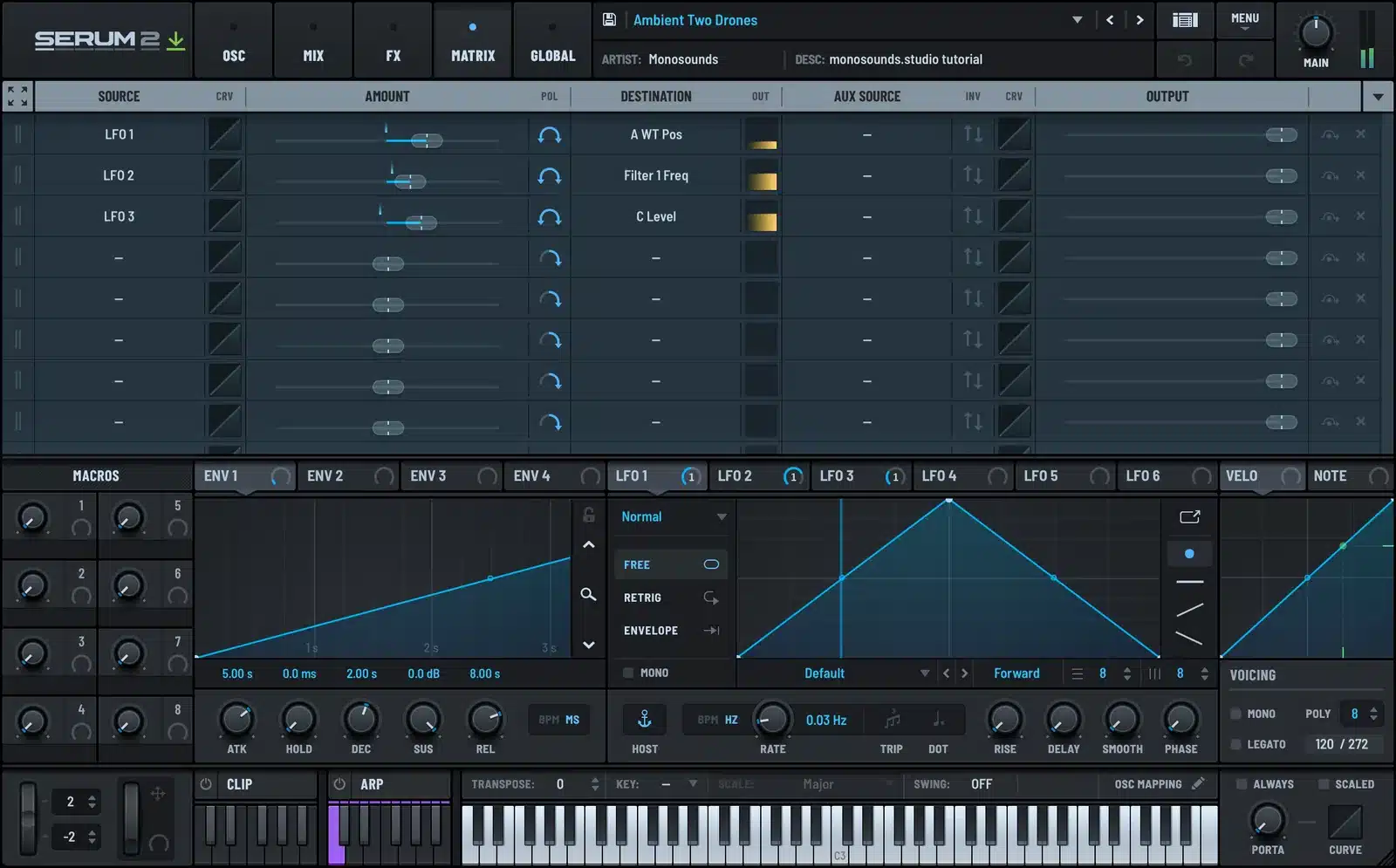 Serum 2 ambient modulation matrix