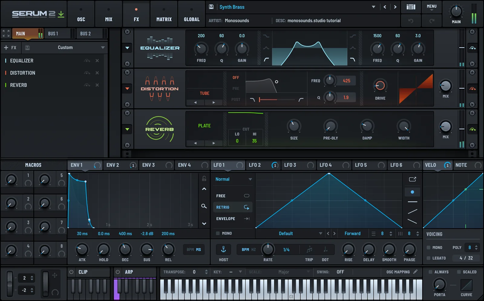 Serum 2 brass EQ and FX