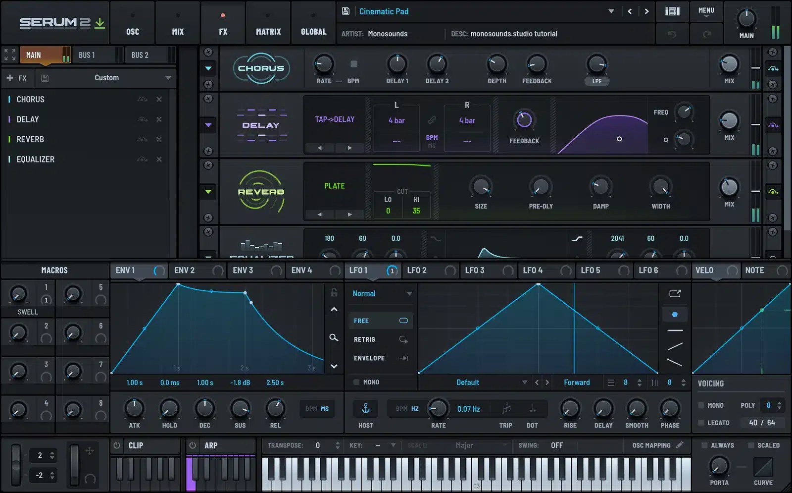 Serum 2 cinematic pad FX chain