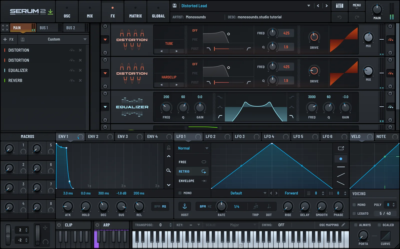 Serum 2 distorted lead FX chain