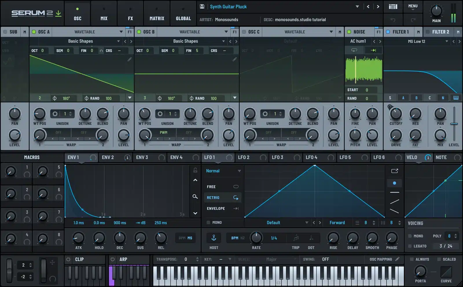 Serum 2 synth guitar pluck