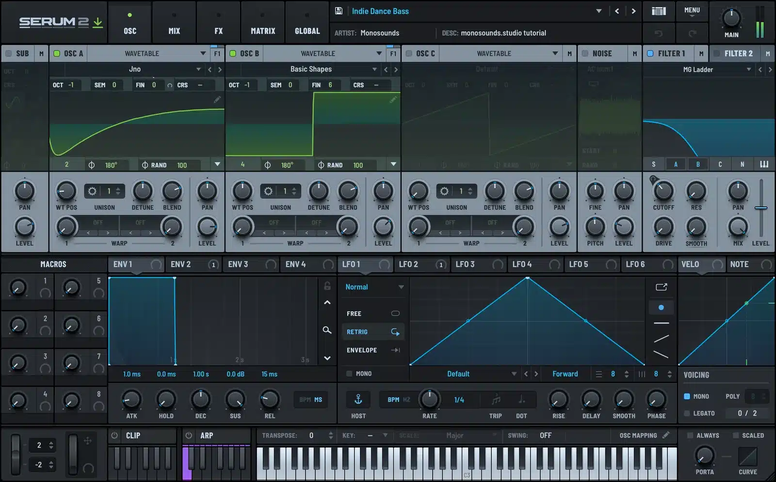Serum 2 indie dance bass patch