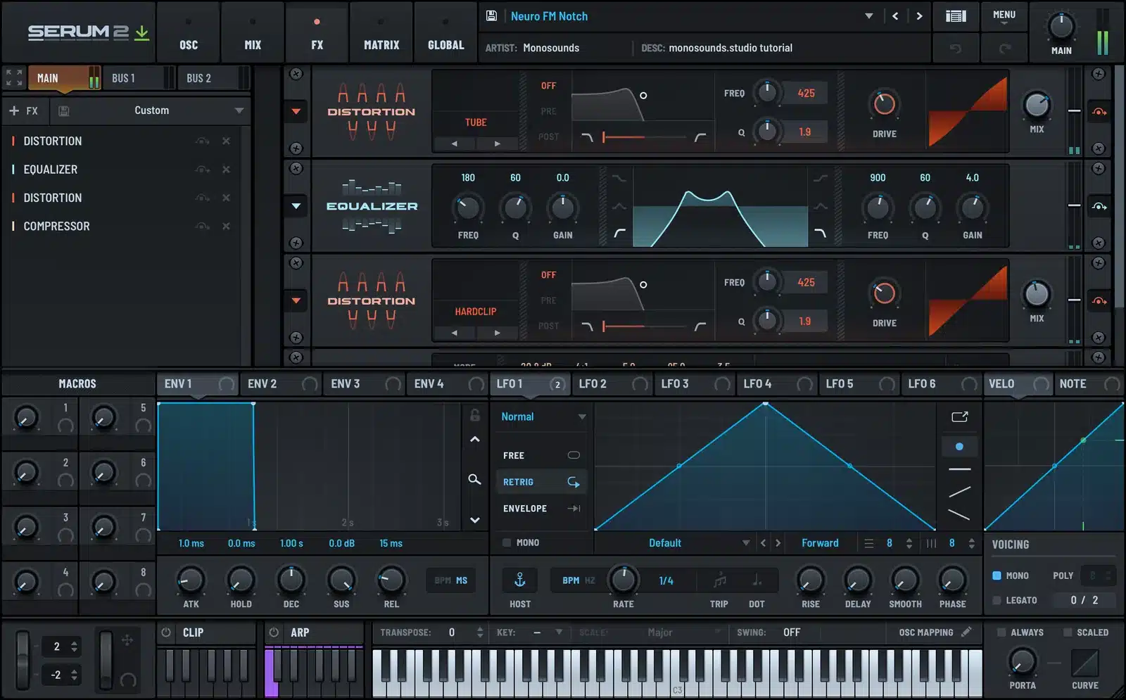 Serum 2 growl distortion chain