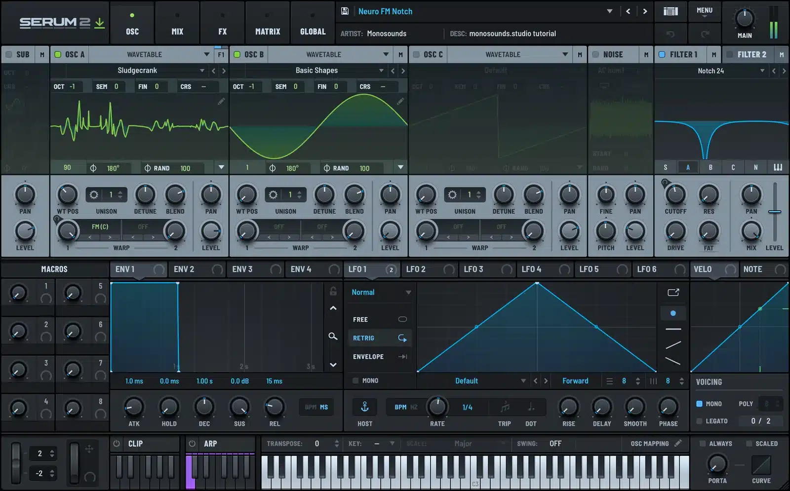 Serum 2 neuro bass FM notch patch