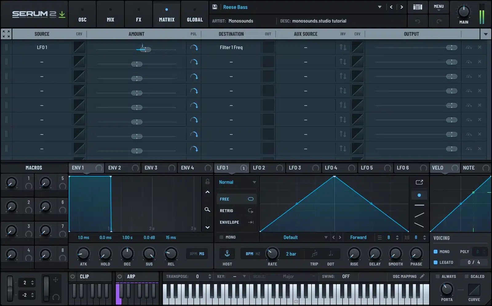 Serum 2 reese filter LFO