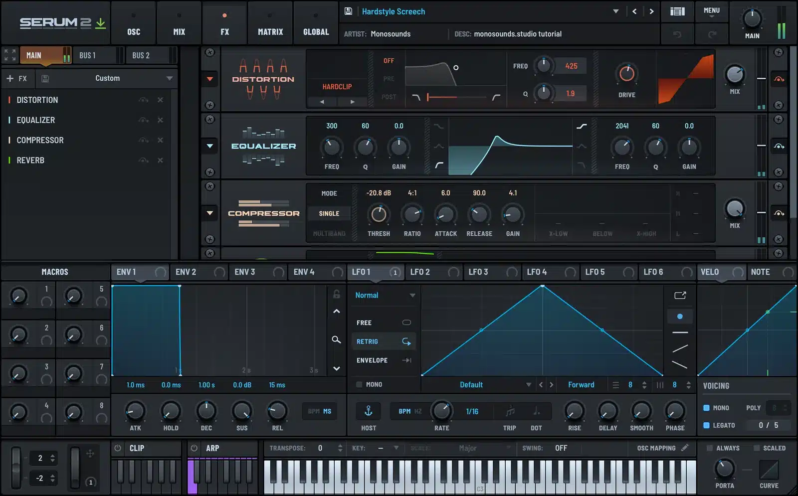 Serum 2 screech lead FX chain