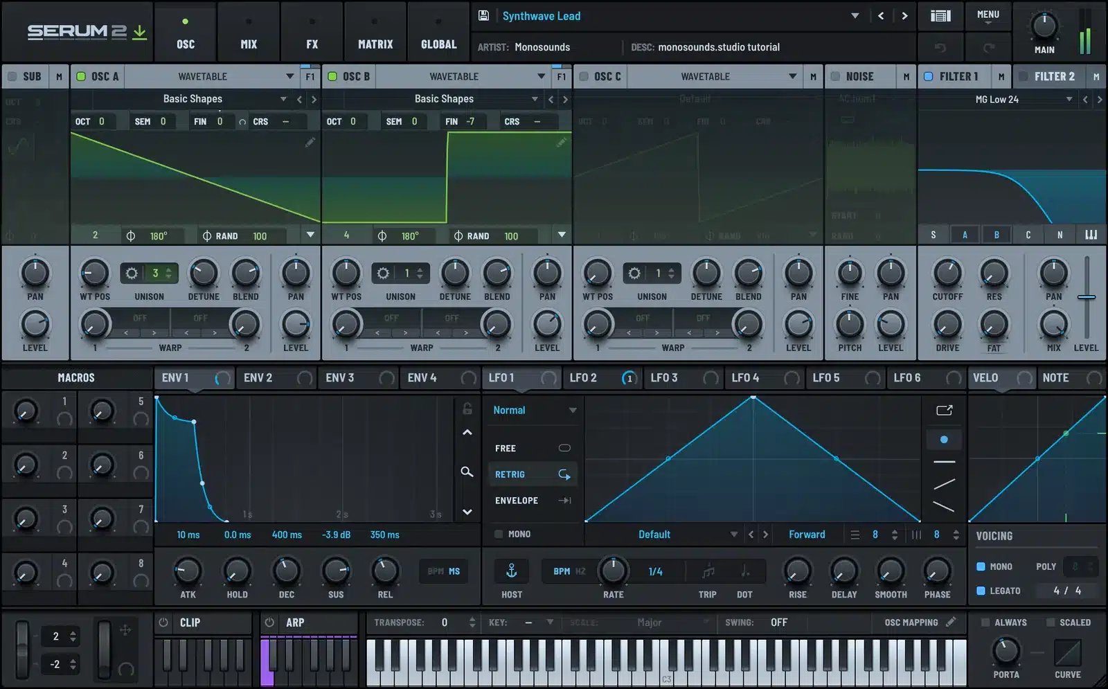 Serum 2 synthwave lead