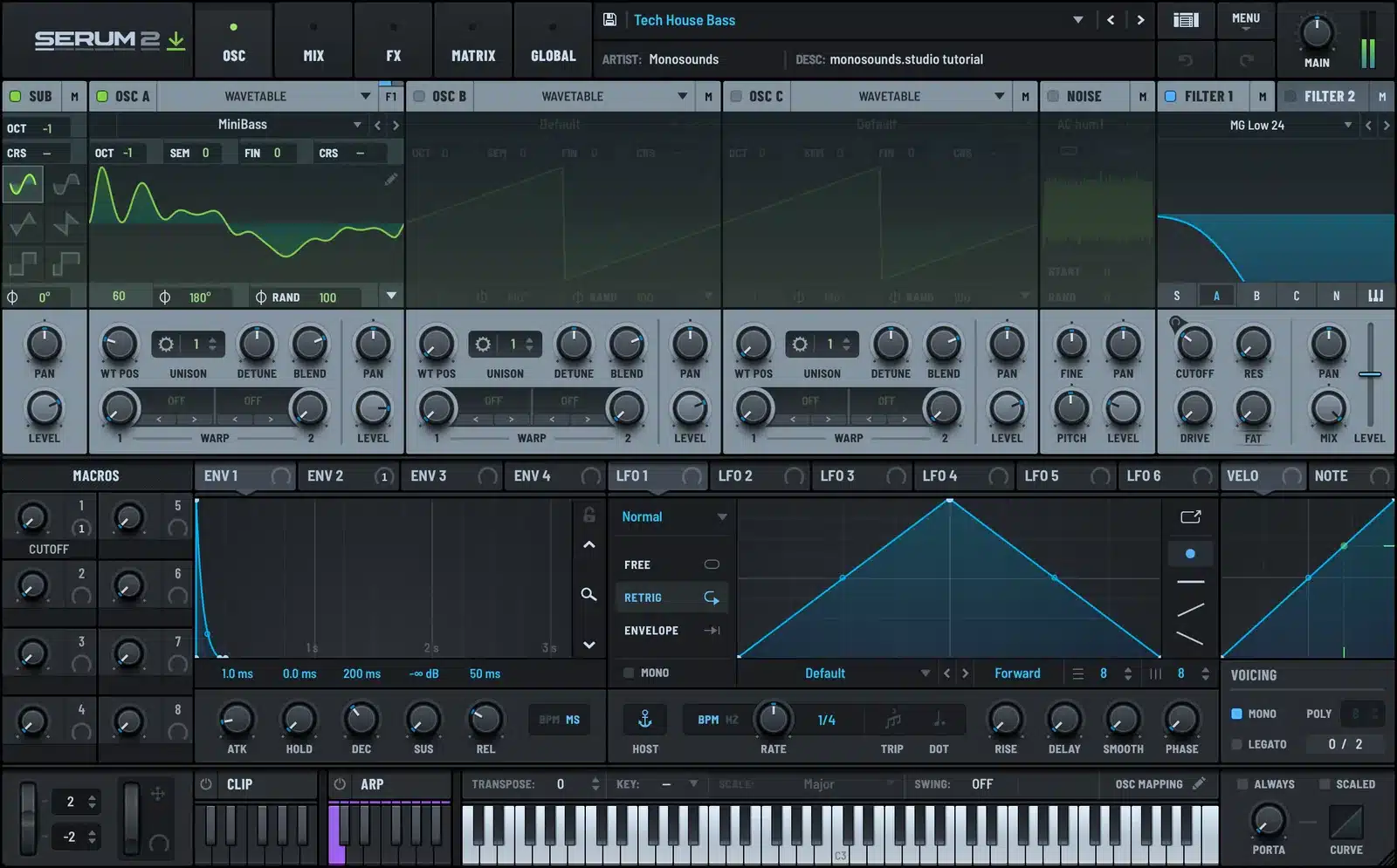 Serum 2 house and techno bass patch